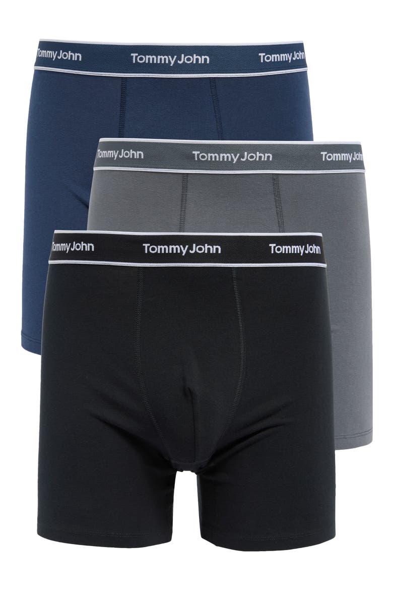 Men's 3-Pack Essential Cool Cotton Blend 6-Inch Boxer Briefs, Main, color, BLACK, TURBULENCE, DRESS BLUES
