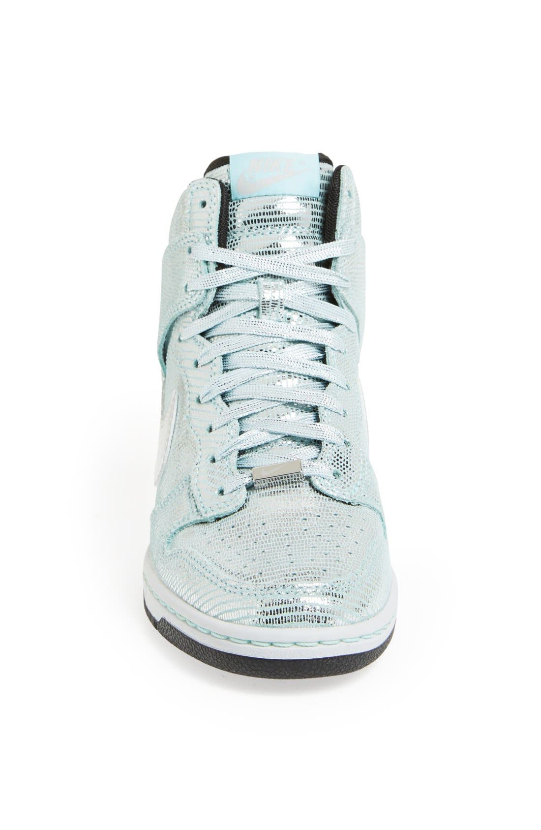 'Dunk Sky Hi' Wedge Sneaker, Alternate, color, METALLIC SILVER/ GLACIER ICE
