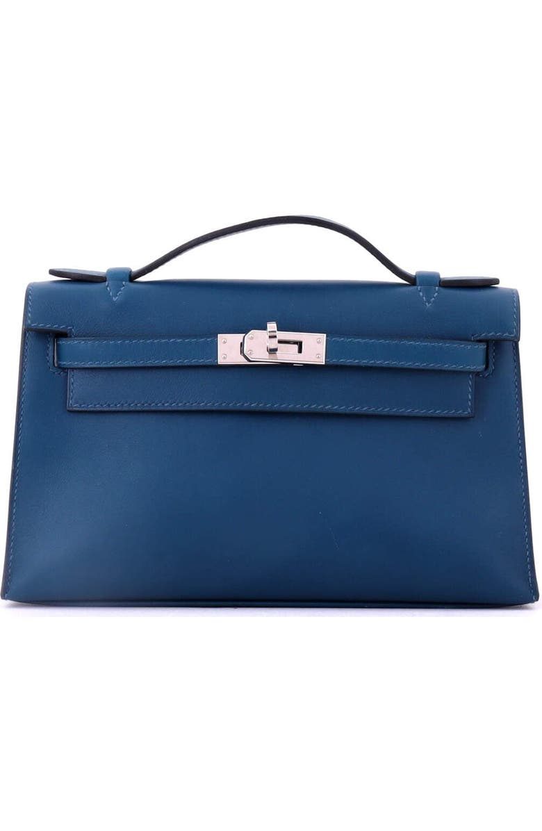 Pre-Owned Hermes Kelly Pochette Swift, Main, color, Deep Blue