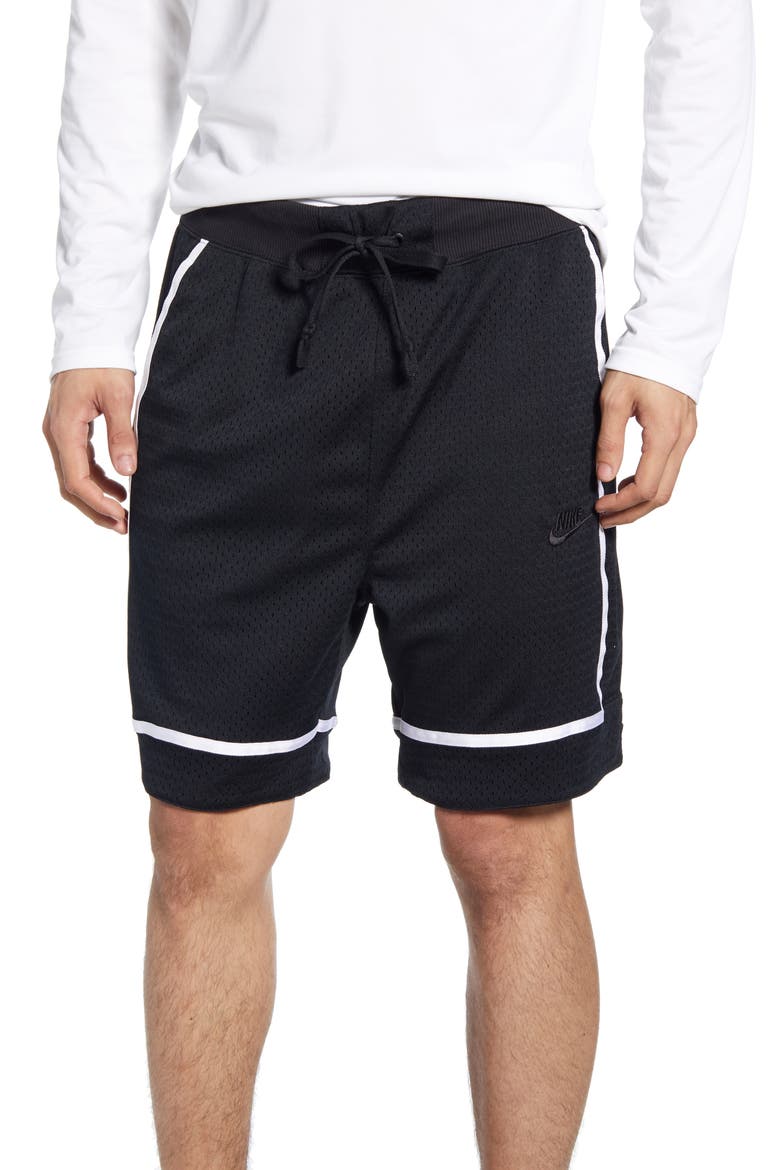 Sportswear Mesh Athletic Shorts, Main, color, BLACK/ BLACK/ WHITE/ BLACK