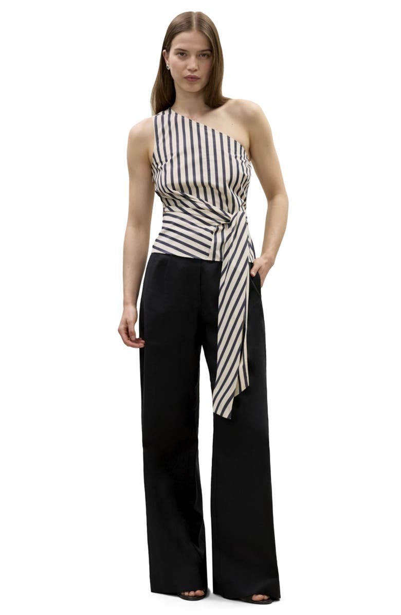 Rebecca Taylor Isla Stripe Poplin Top, Alternate, color, Cream Stripe