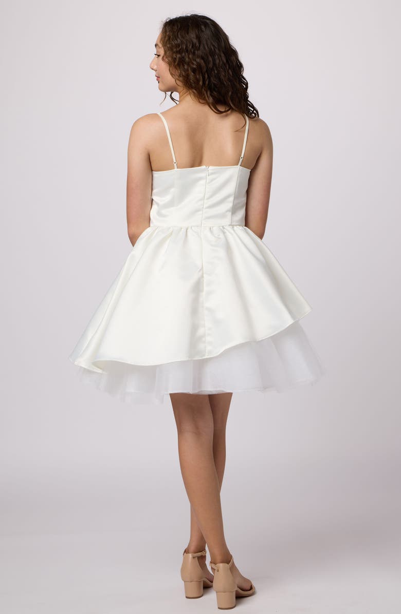 Un Deux Trois Kids' Peekaboo Tulle Satin Party Dress, Alternate, color,