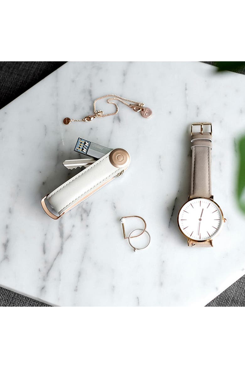 Leather Key Organiser, Alternate, color, Stone