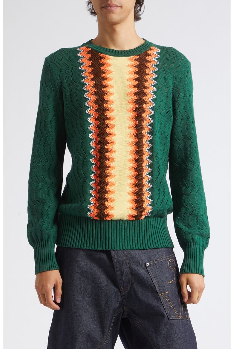 Chevron Stitch Sweater, Main, color, PINE
