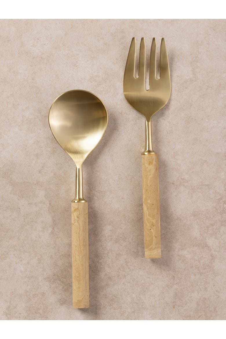 Florence Salad Bowl and Servers, Alternate, color, Beige
