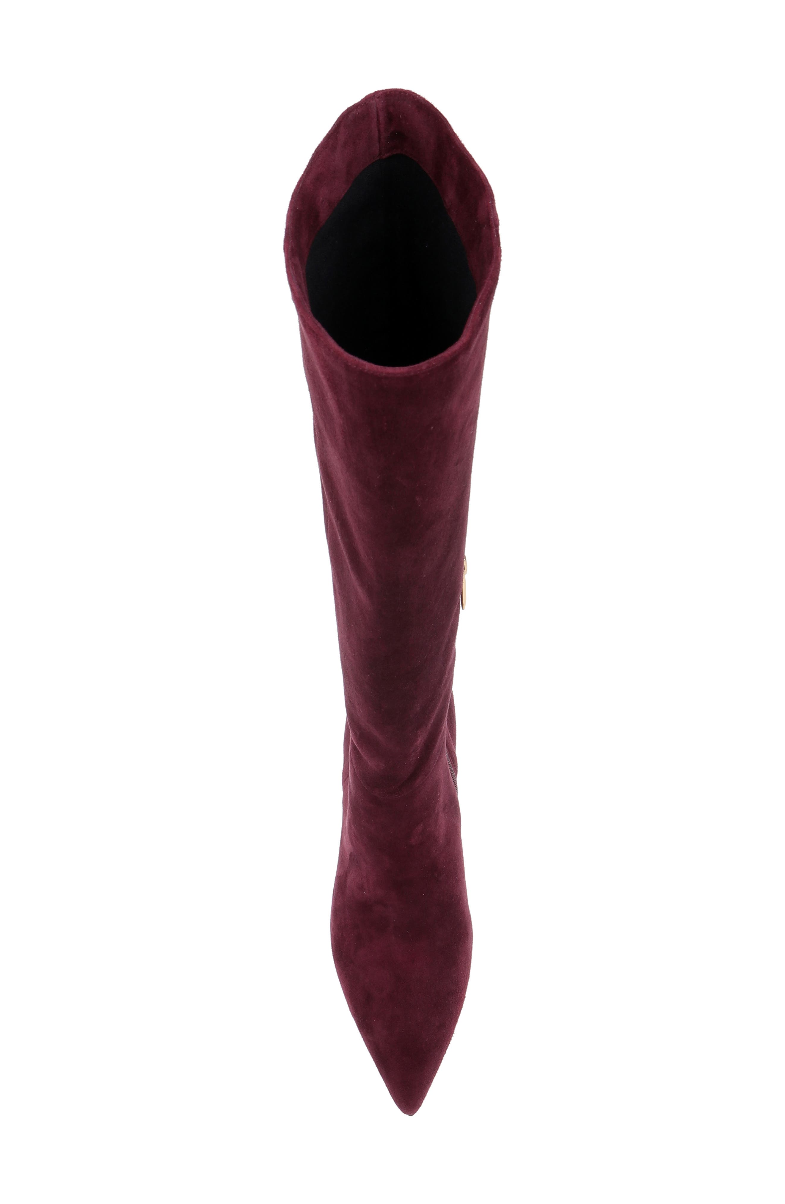 Herald Leather Knee High Boot, Alternate, color, BURGUNDY SUEDE