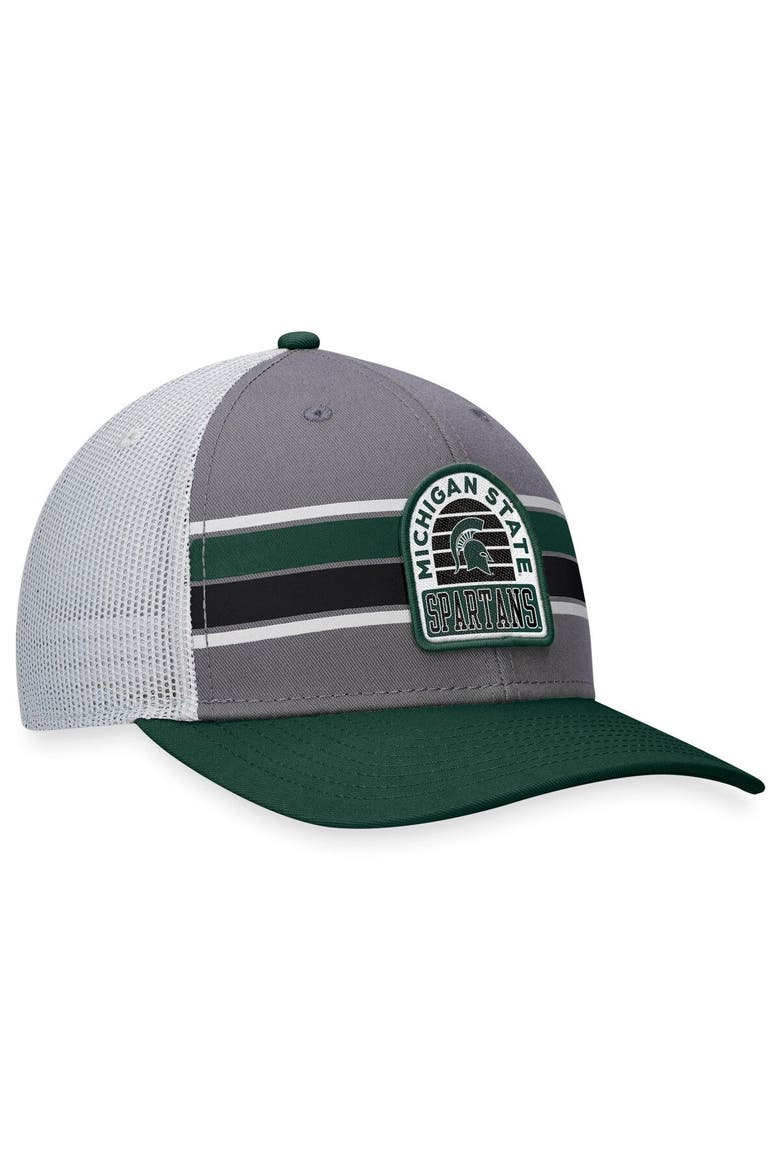 Men's Top of the World Gray/Green Michigan State Spartans Aurora Trucker Adjustable Hat, Alternate, color, Gray