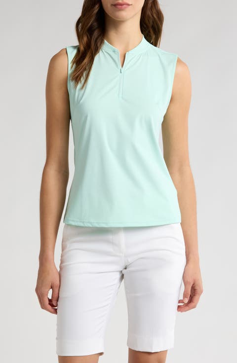 Quarter Zip Sleeveless Top