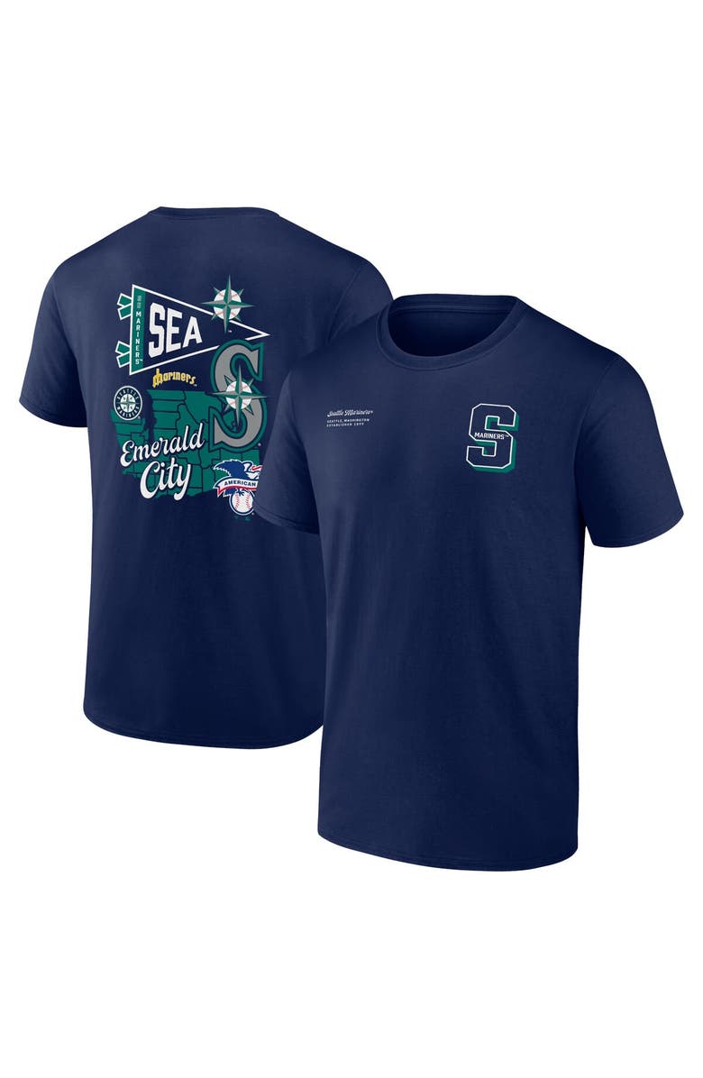 FANATICS Men's Fanatics Navy Seattle Mariners Split Zone T-Shirt, Main, color, Navy