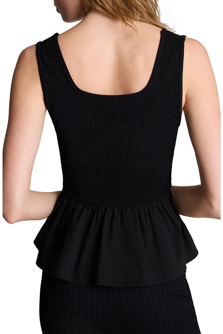 Seamless Peplum Tank, Alternate, color, BLACK