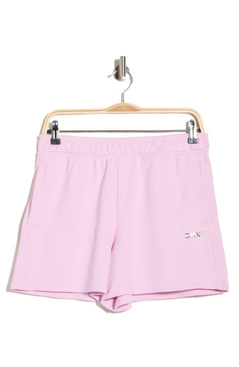 Metallic Logo High Rise French Terry Shorts
