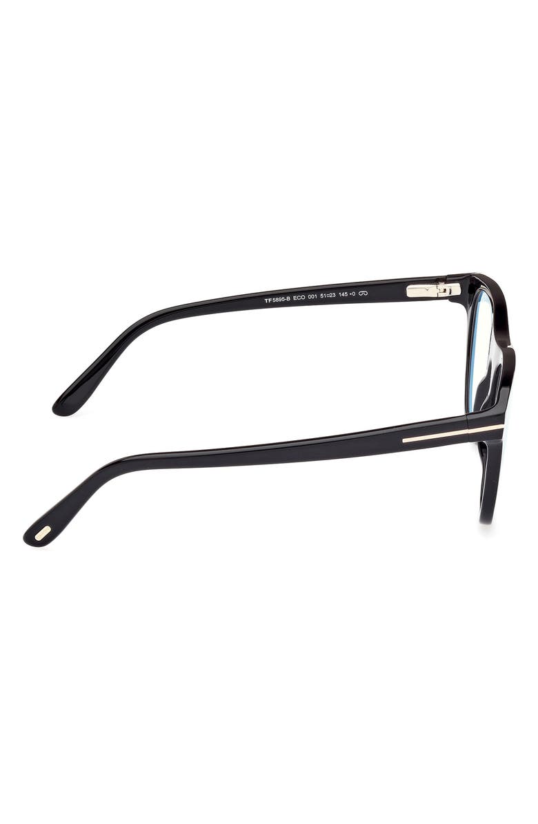 TOM FORD 51mm Square Blue Light Blocking Optical Glasses, Alternate, color, 