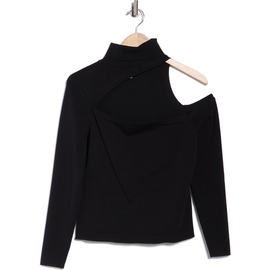 L'agence Azia Cutout Long Sleeve Turtleneck Top In Animal Print