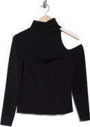 L'AGENCE Azia Cutout Long Sleeve Turtleneck Top