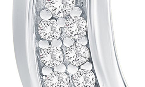 Simona Pavé Cubic Zirconia Huggie Hoop Earrings In Metallic