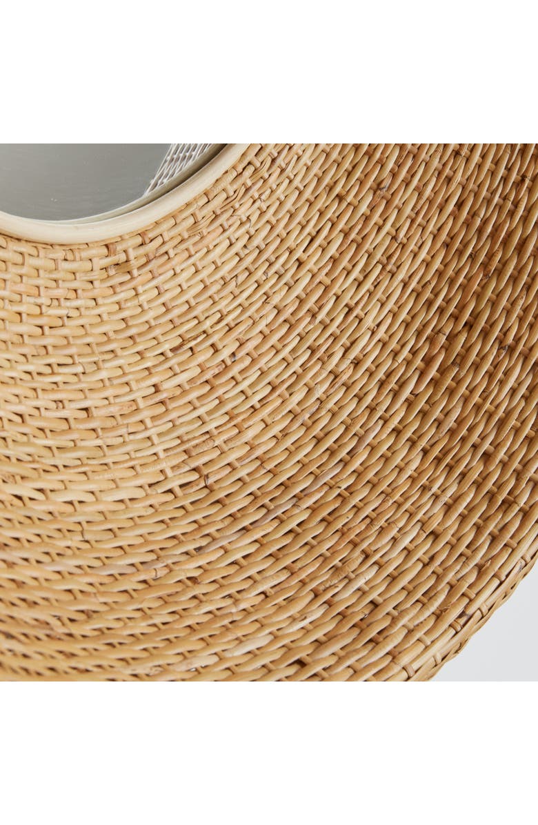 Napa Home & Garden Shyla Natural Framed Round Decorative Wall Mirror, Alternate, color, Yellow