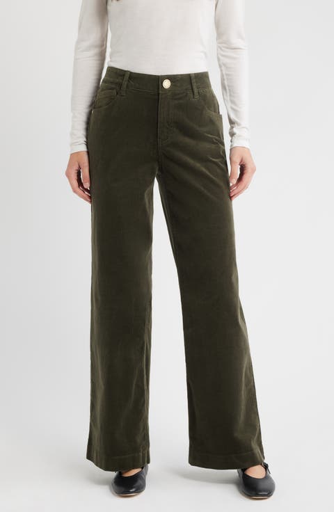 Sam High Waist Wide Leg Corduroy Pants (Regular & Petite)
