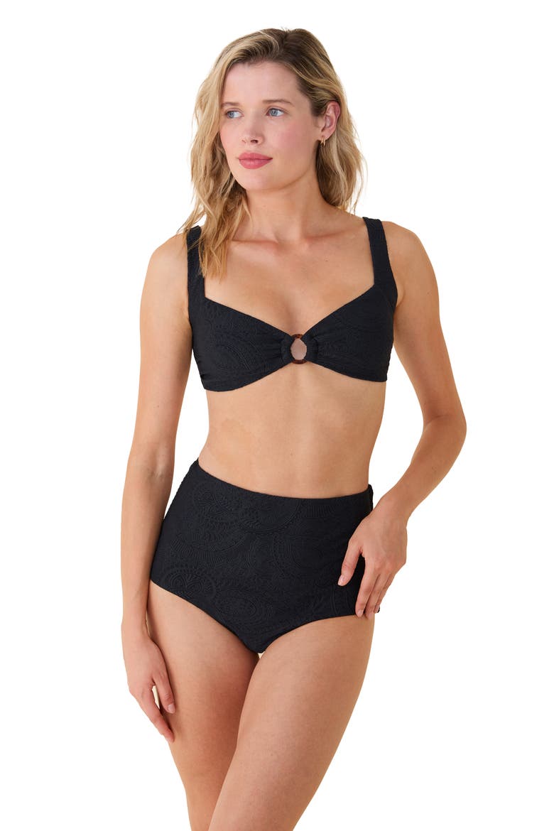 Superhigh Waist Bikini Bottoms, Alternate, color, BLACK PAISLEY