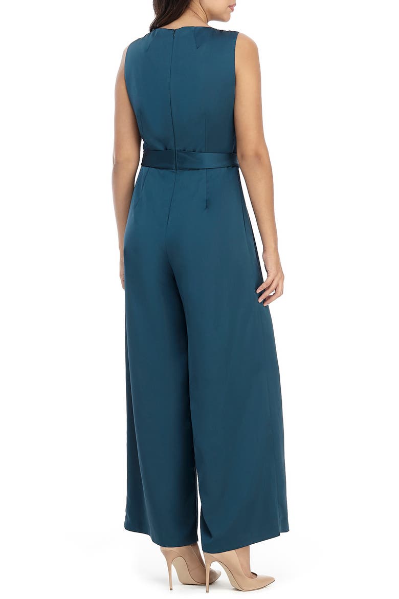 Asymmetrical Wide Leg Satin Jumpsuit, Alternate, color, NITE PINE