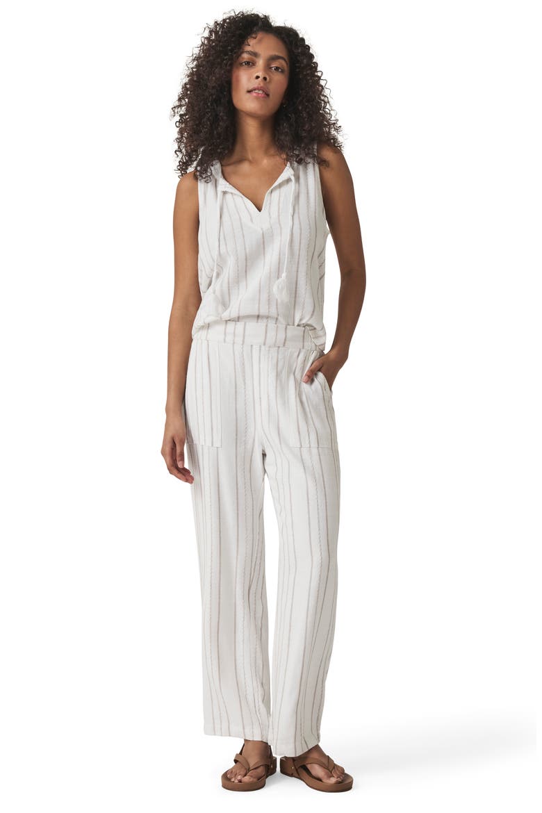 Layla Stripe Pants, Alternate, color, WHITE/FAWN