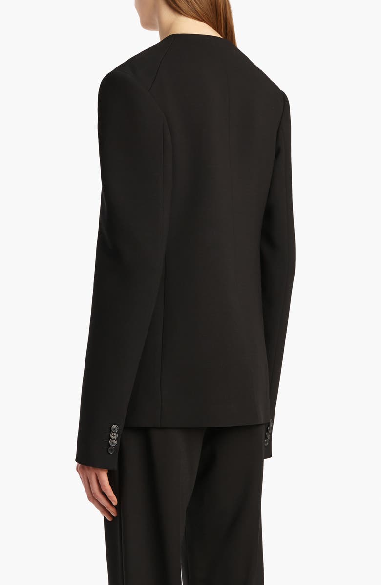 Khaite Jameson Stretch Crepe Jacket, Alternate, color, Black