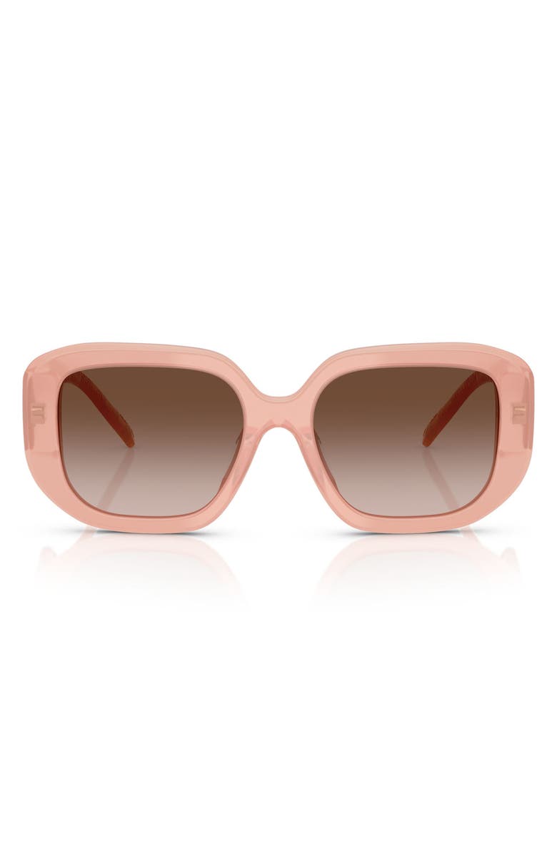 Tory Burch 54mm Irregular Sunglasses, Main, color, Milky Wine Pink / Brown