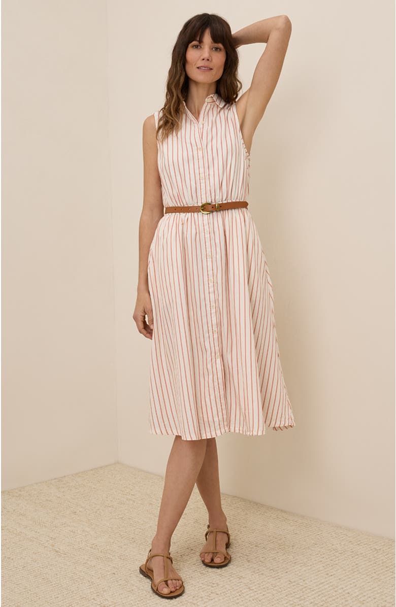 Pact Organic Cotton Sunset Lightweight Cotton Sleeveless Shirtdress, Alternate, color, Zuma Stripe