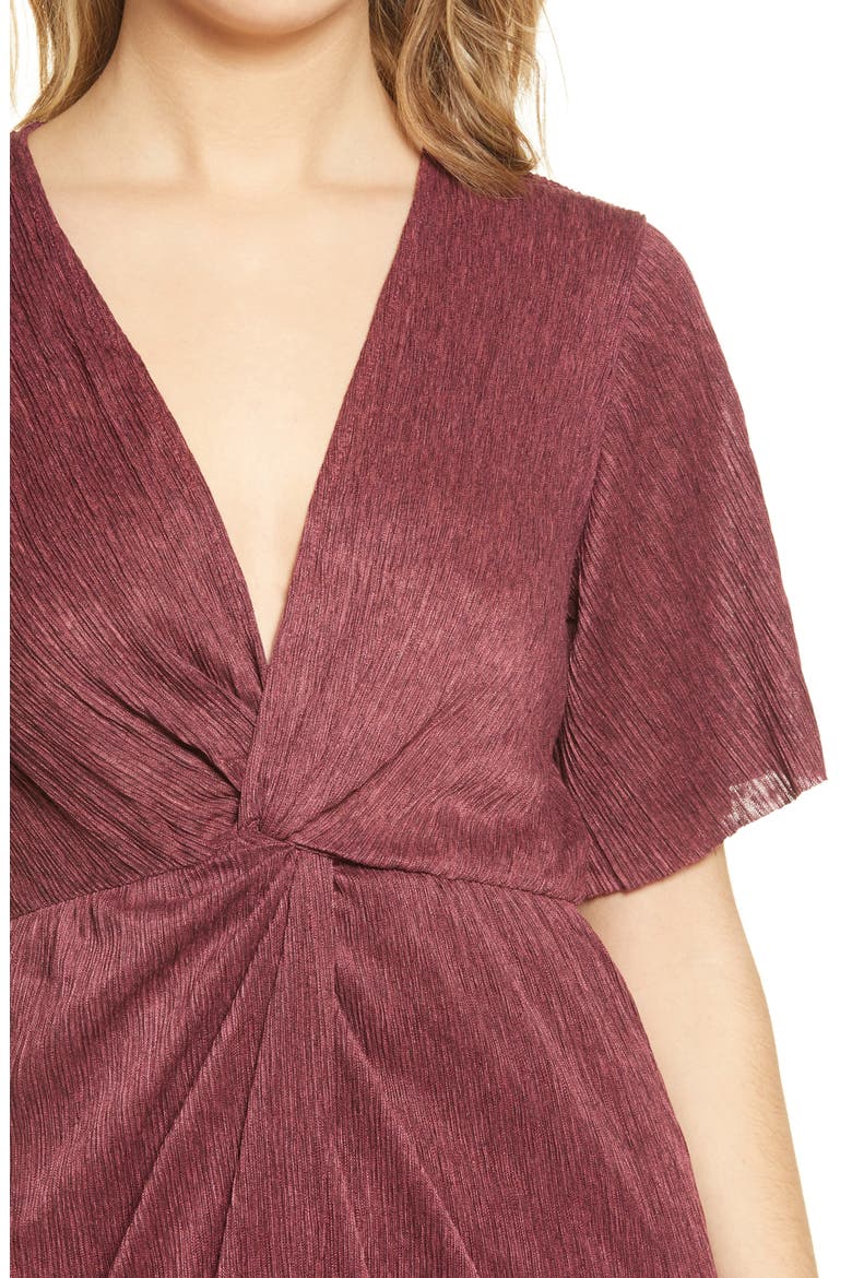Dolman Plissé Midi Dress, Alternate, color, TAWNY PORT