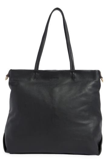 Aimee Addison Leather Shopper Tote Bag In Black