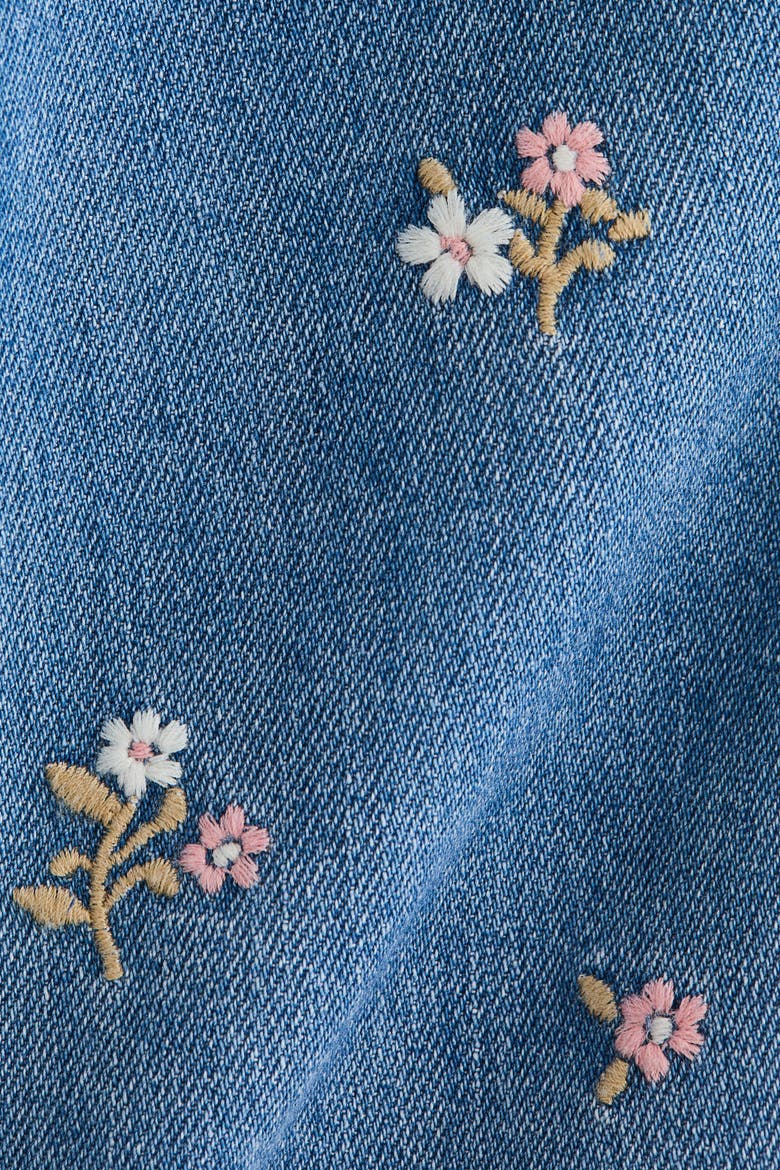 Embroidery-detail Jeans, Alternate, color, Denim blue/flowers