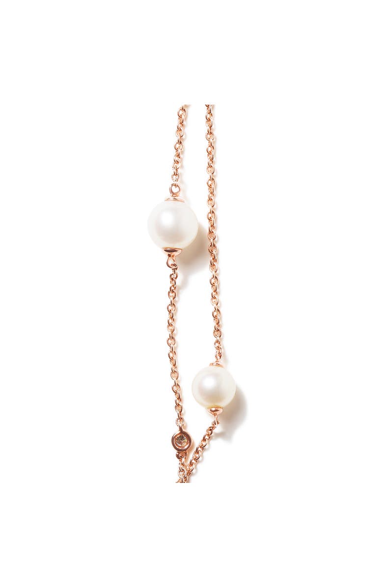 Haus of Brilliance Gold 1/2 Cttw Diamond and Pearl Double Strand Station Necklace, Alternate, color, Pink