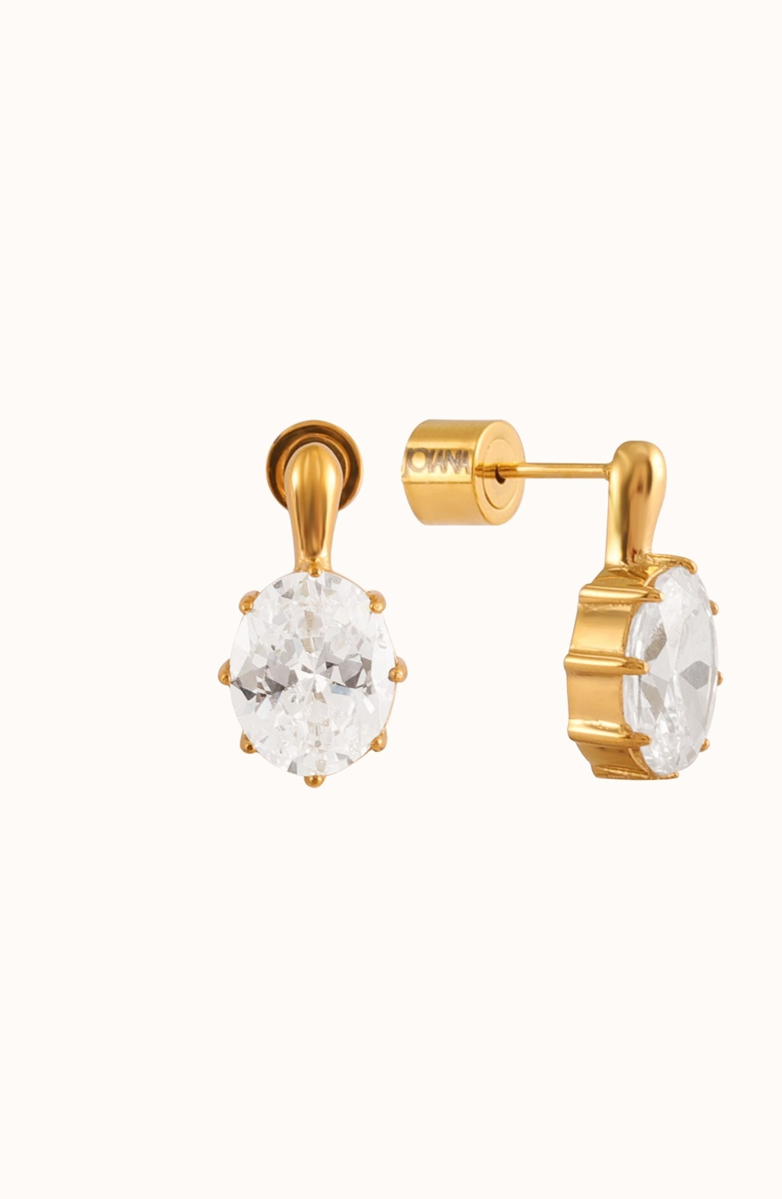 thumbnail image 2 of Large Square Gold Earrings – Matt Gold Chunky Beaten Studs – Statement Drop Design 2 of 4