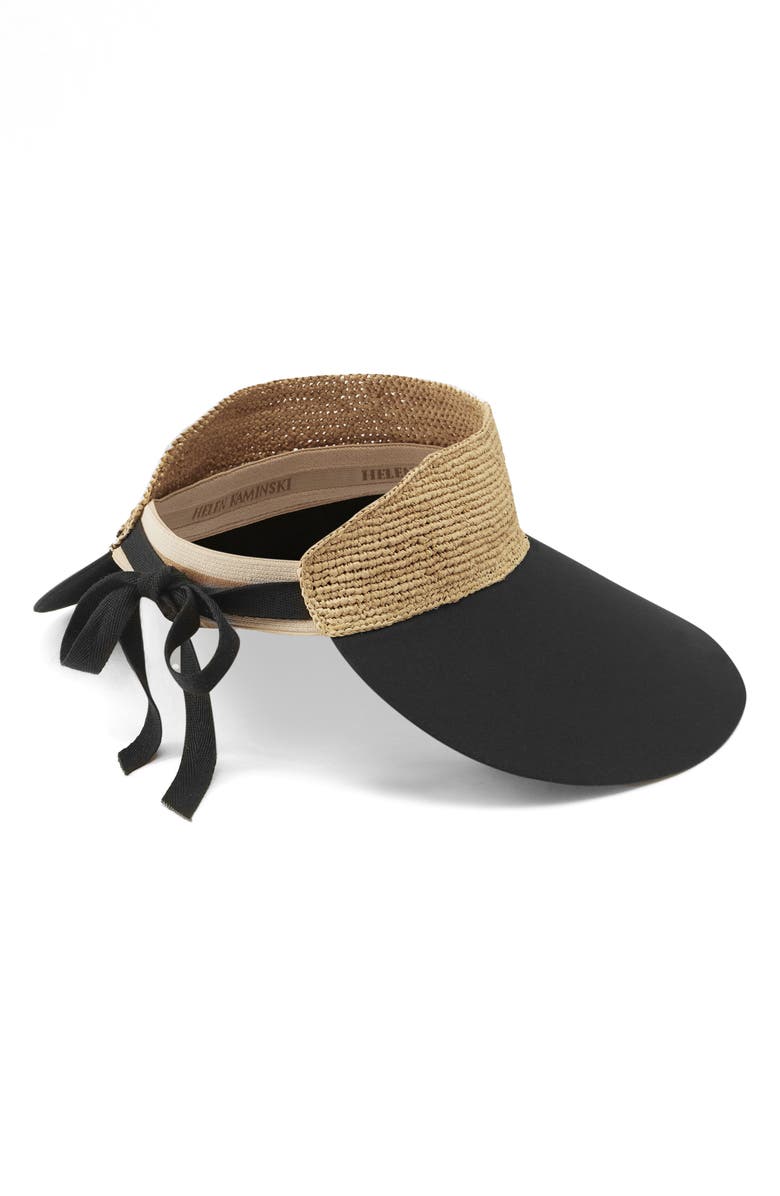 Helen Kaminski Rosalie Sun Visor, Alternate, color, Natural/ Black