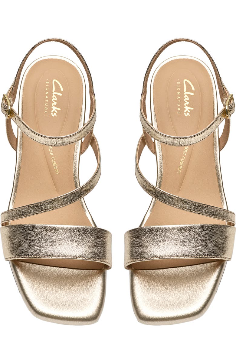Clarks<sup>®</sup> Serina 35 Strappy Sandal, Alternate, color, Gold Leather