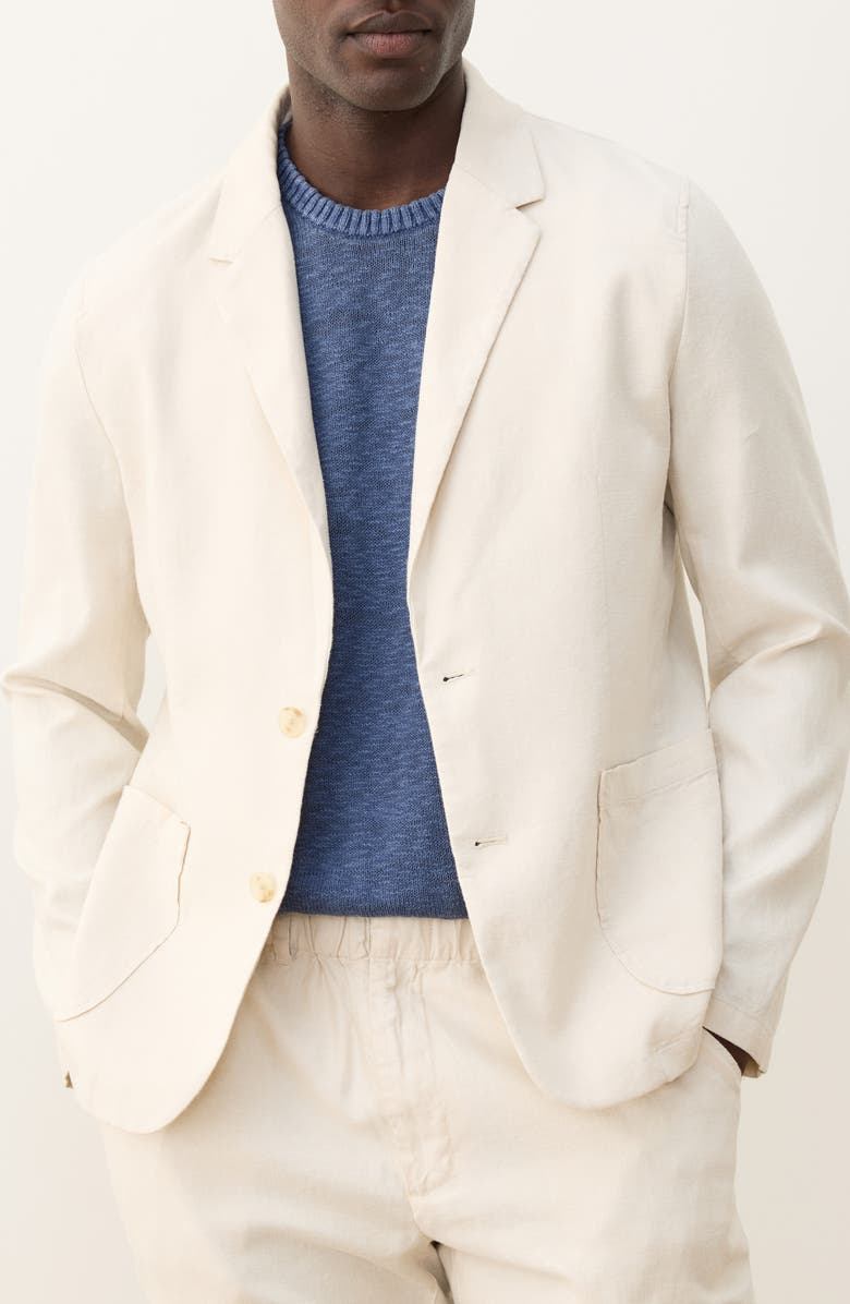 Marine Layer Hemp Blend Blazer, Main, color, Natural