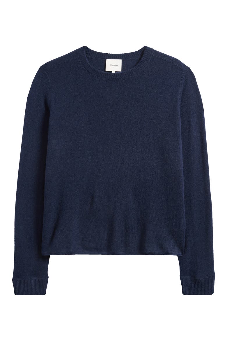 Oversize Cashmere & Wool Sweater, Alternate, color, NAVY