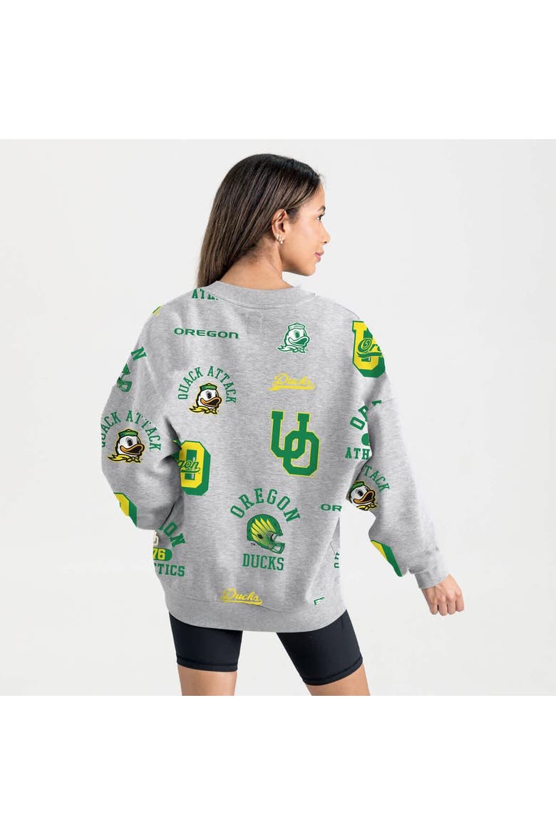 Women's Gameday Couture Gray Oregon Ducks Always on Repeat Fleece Sweatshirt, Alternate, color, Gray
