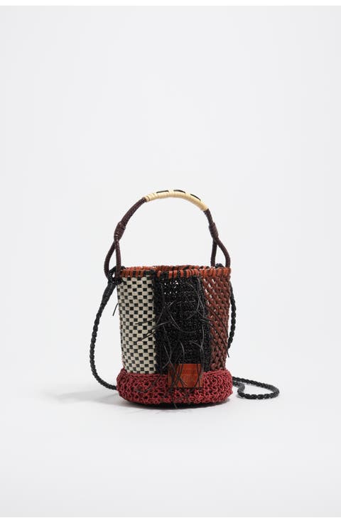 Woven Leather Mini Bag
