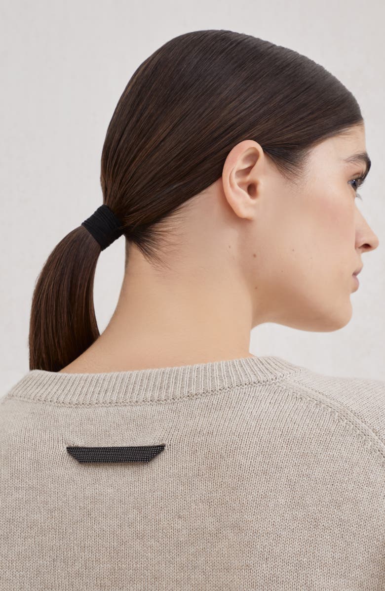 Brunello Cucinelli Cashmere sweater with monili, Alternate, color, Beige