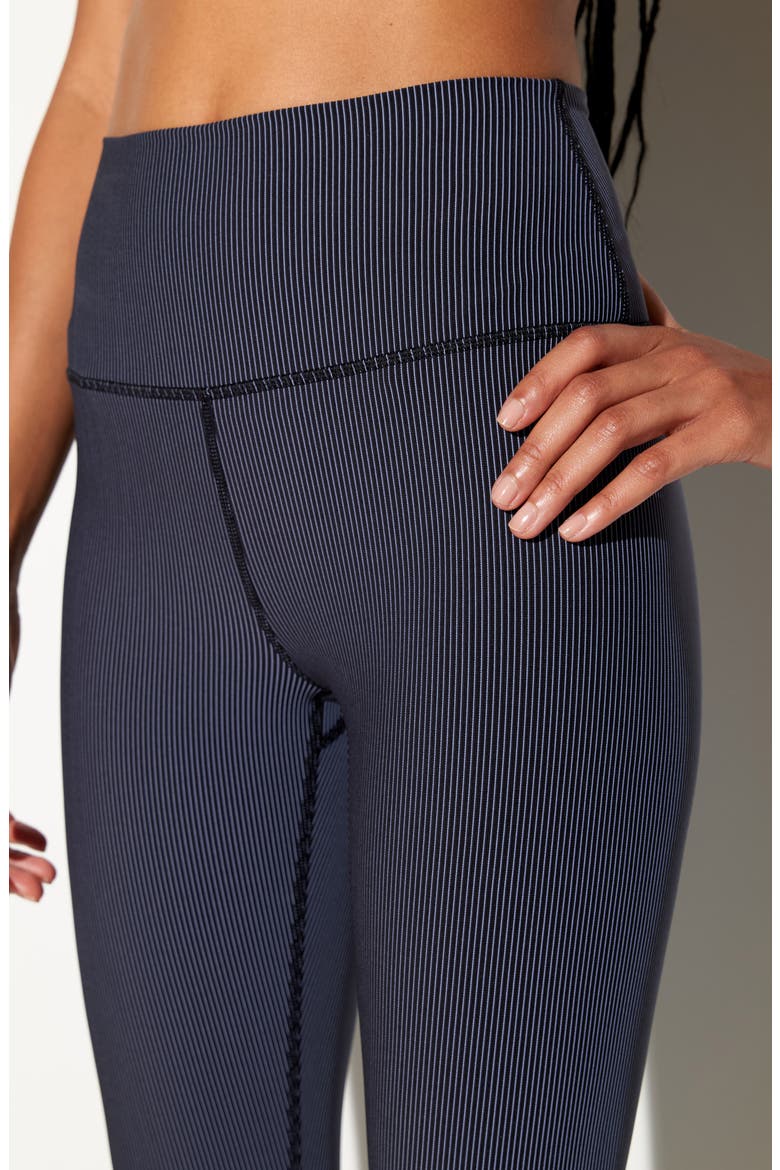 Lotus Two-Tone High Waist 7/8 Leggings, Alternate, color, BLACK