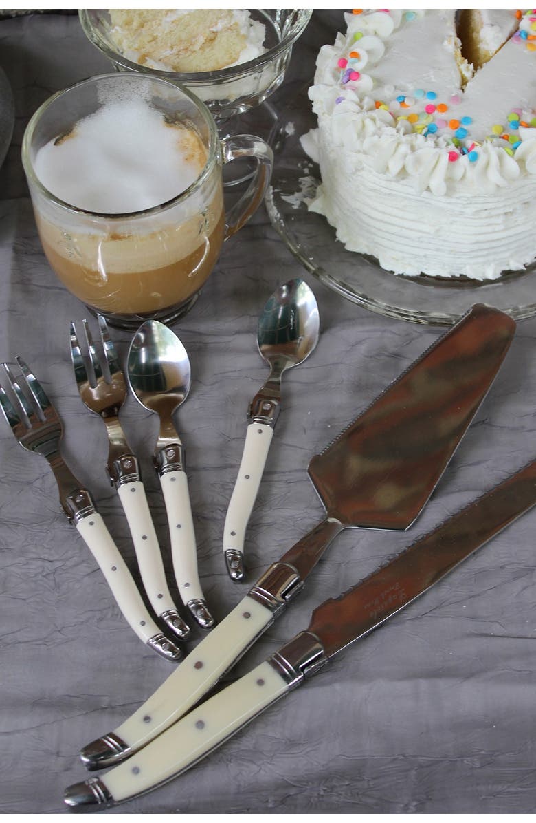 FRENCH HOME 2 Piece Laguiole Conoisseur Cake slicer and server set Faux Ivory, Alternate, color, Ivory