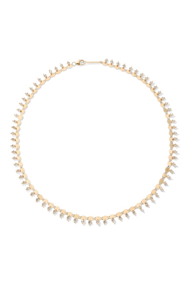 Nude Solo Diamond Collar Necklace , Main, color, YELLOW GOLD