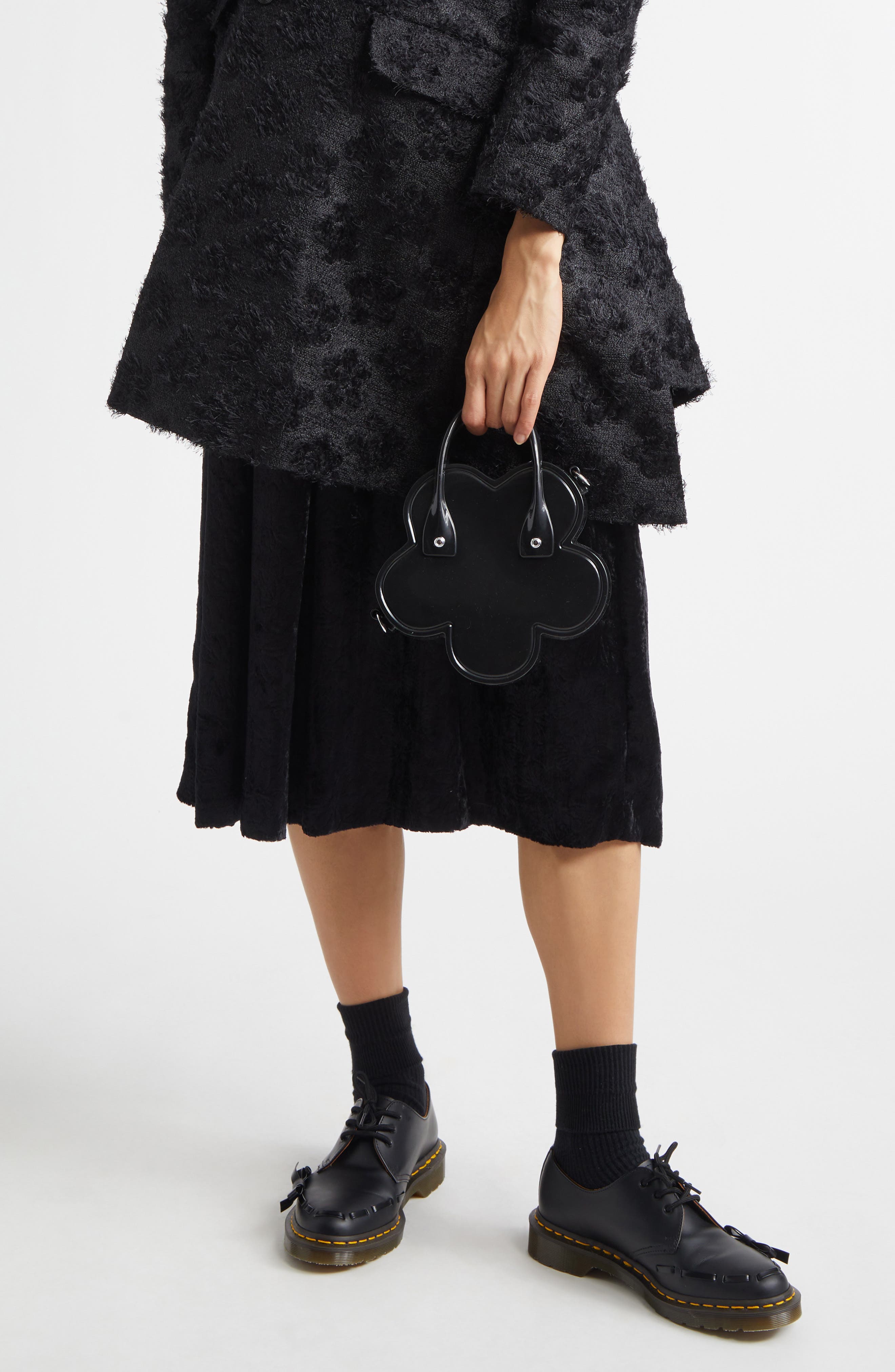 Comme des Garçons Girl x Mellissa Flower Faux Leather Handbag, Alternate, color, 