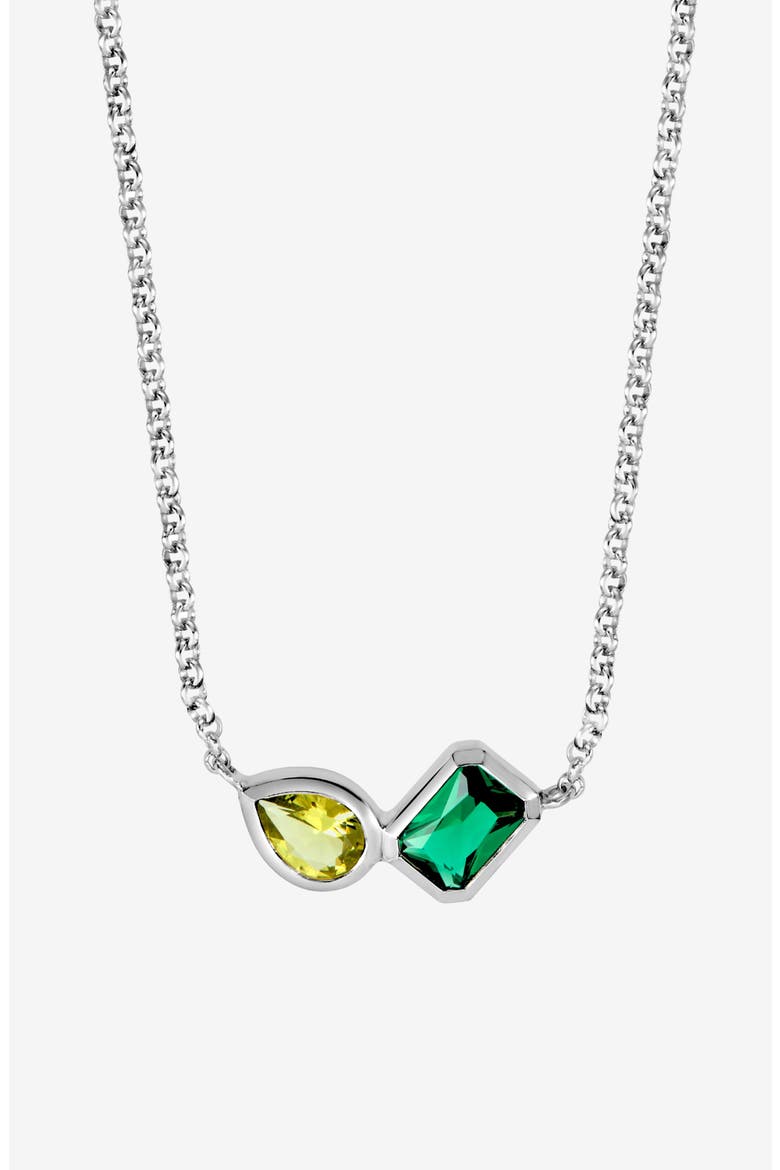 Green Garnet & Peridot Duo Tutti Frutti Necklace, Main, color, Sterling Silver