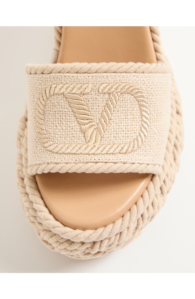 Valentino Garavani VLOGO Torchon Flat Espadrille Wedge Sandal, Alternate, color, Beige