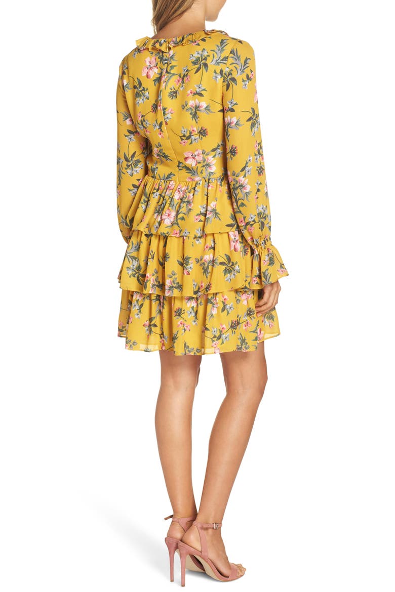 Floral Ruffle Dress, Alternate, color, MARIGOLD MULTI