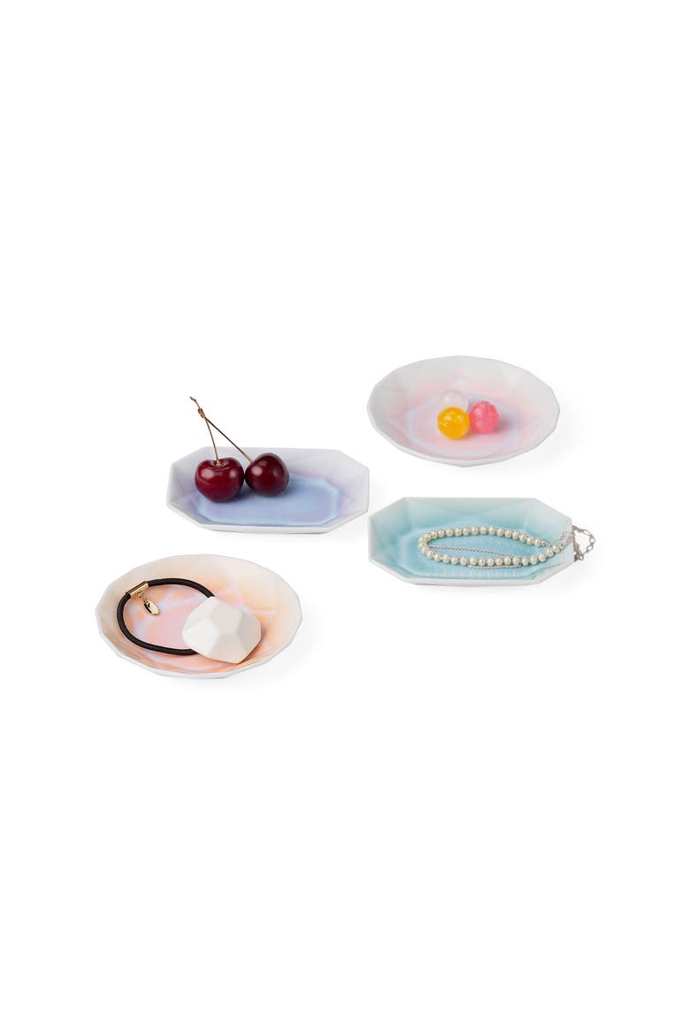 Design Store Set of 4 Pastel Origami Dishes, Main, color, MULTI
