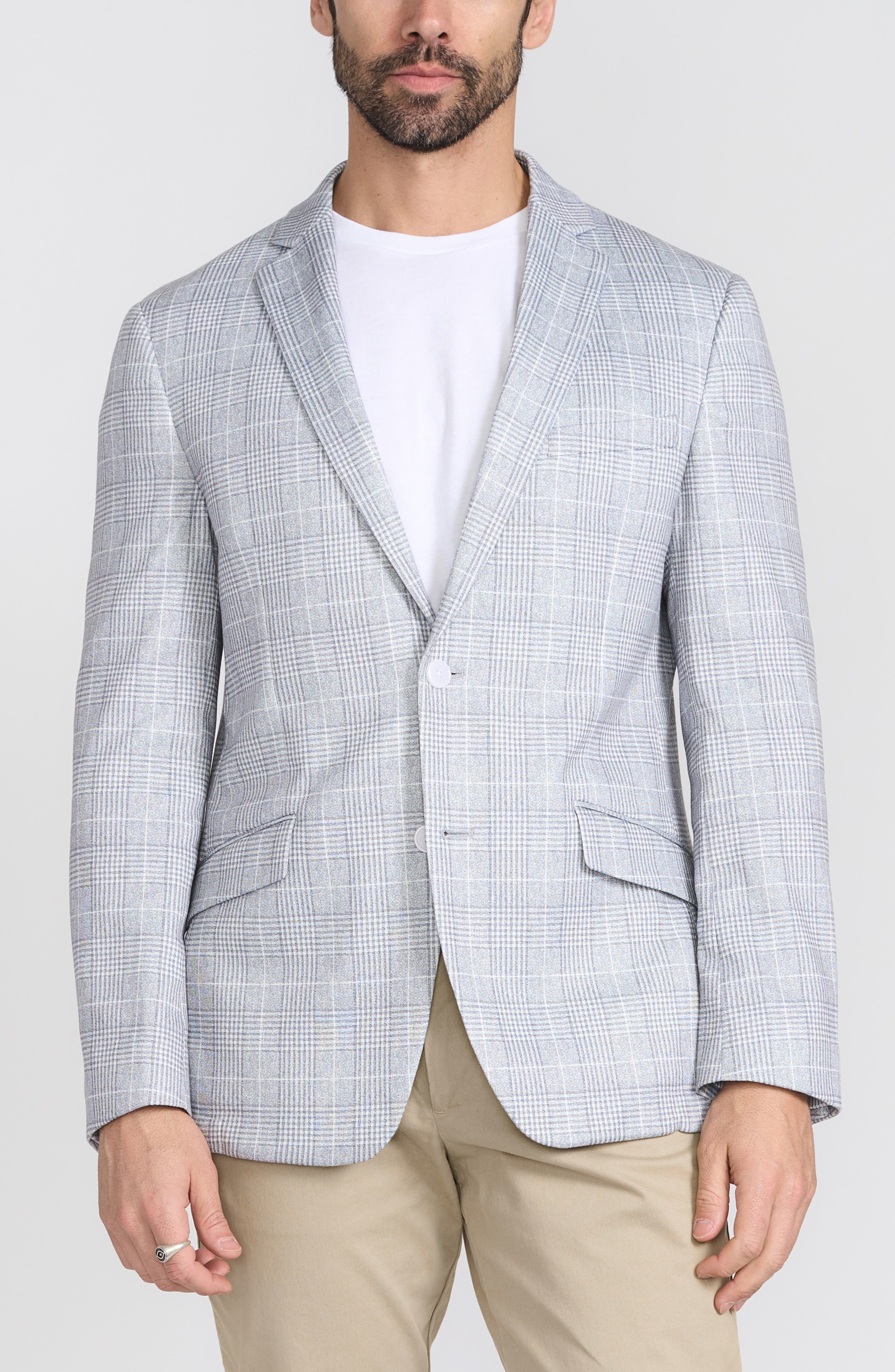 SAVILE ROW CO Gray Plaid Blazer