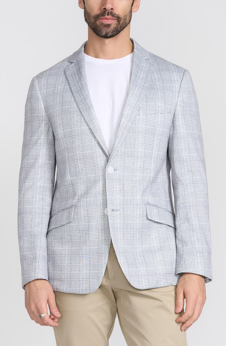 SAVILE ROW CO Gray Plaid Blazer, Main, color, Grey