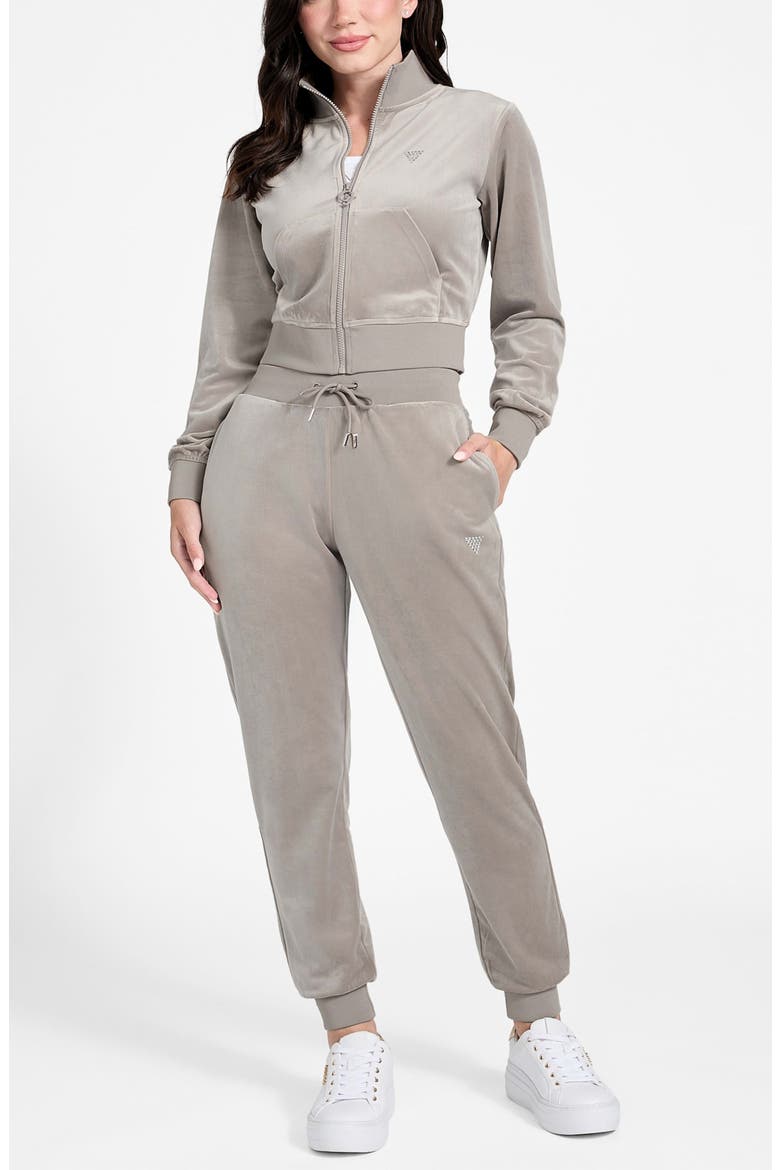Couture Velour Zip-Up Sweatshirt, Alternate, color, GREY